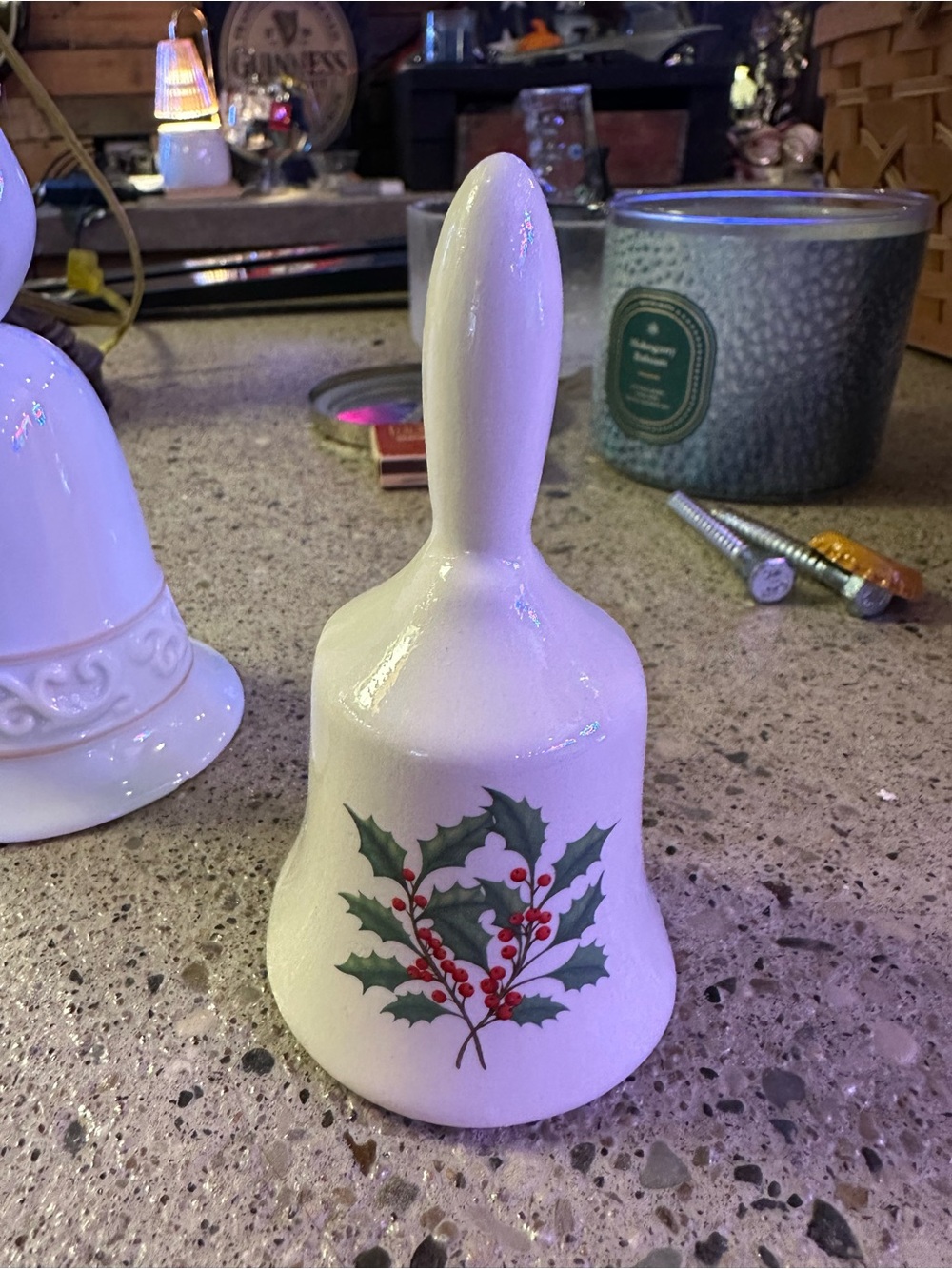Trio of Decorative Table Bells - Crystal & White Ceramic - 2 Avon, 1 unbranded - Picture 7 of 8